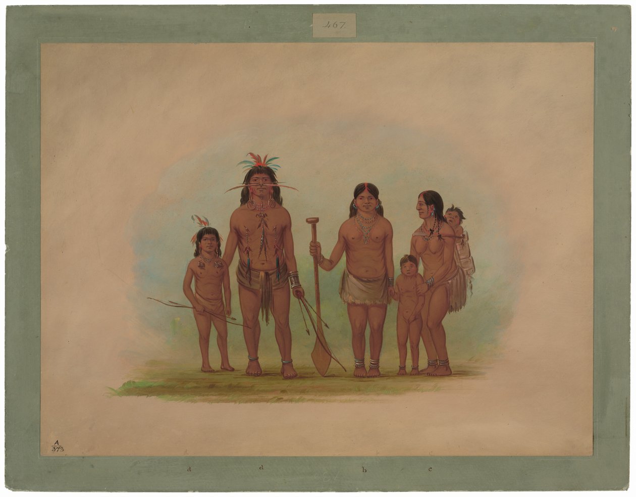 Orejona főnöke és családja alkotó: George Catlin