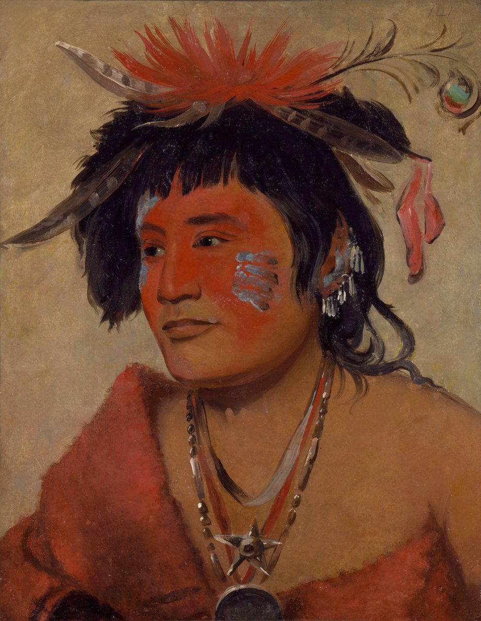 Pah-shee-náu-shaw, egy harcos, 1831. alkotó: George Catlin