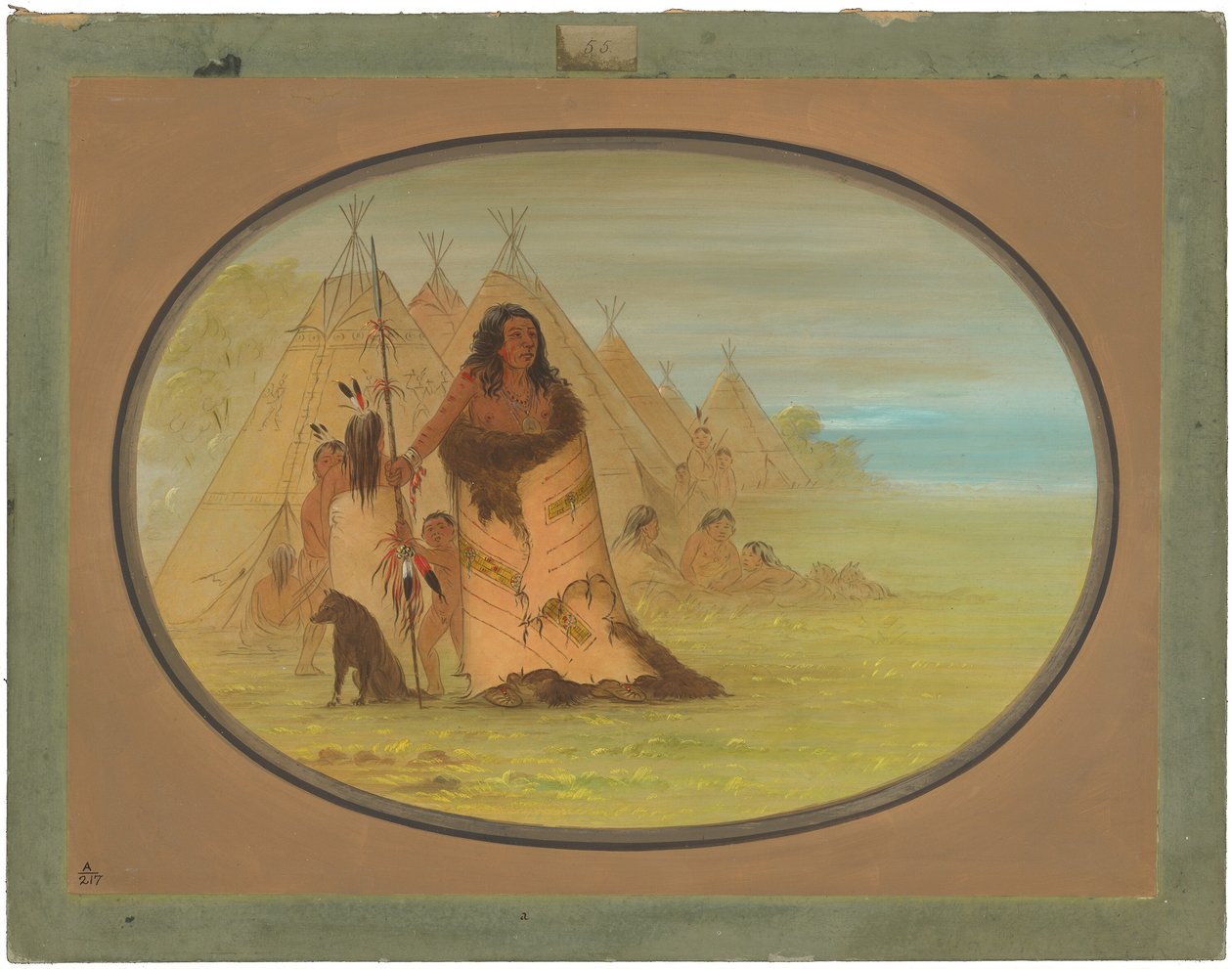 Puncah főnök, családjával körülvéve alkotó: George Catlin
