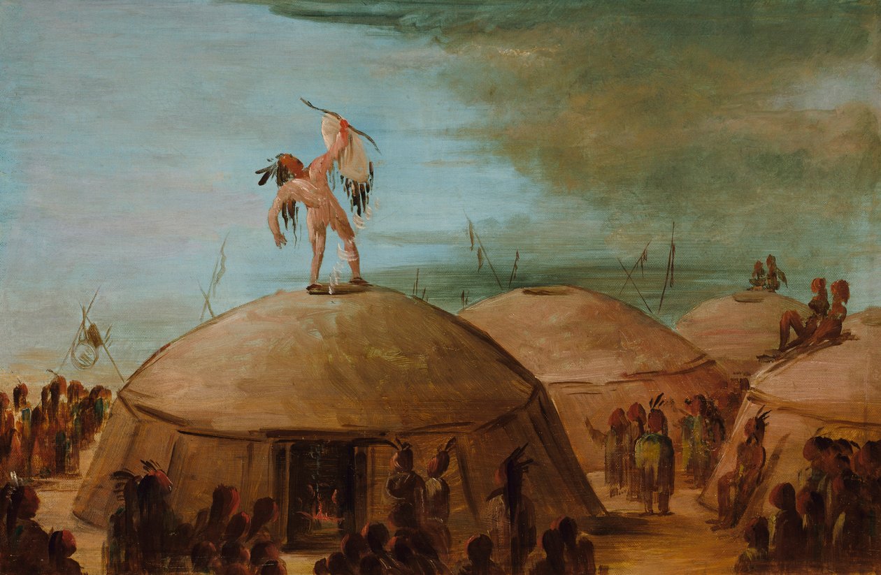 Esőkészítés a mandánok között, 1837-1839. alkotó: George Catlin
