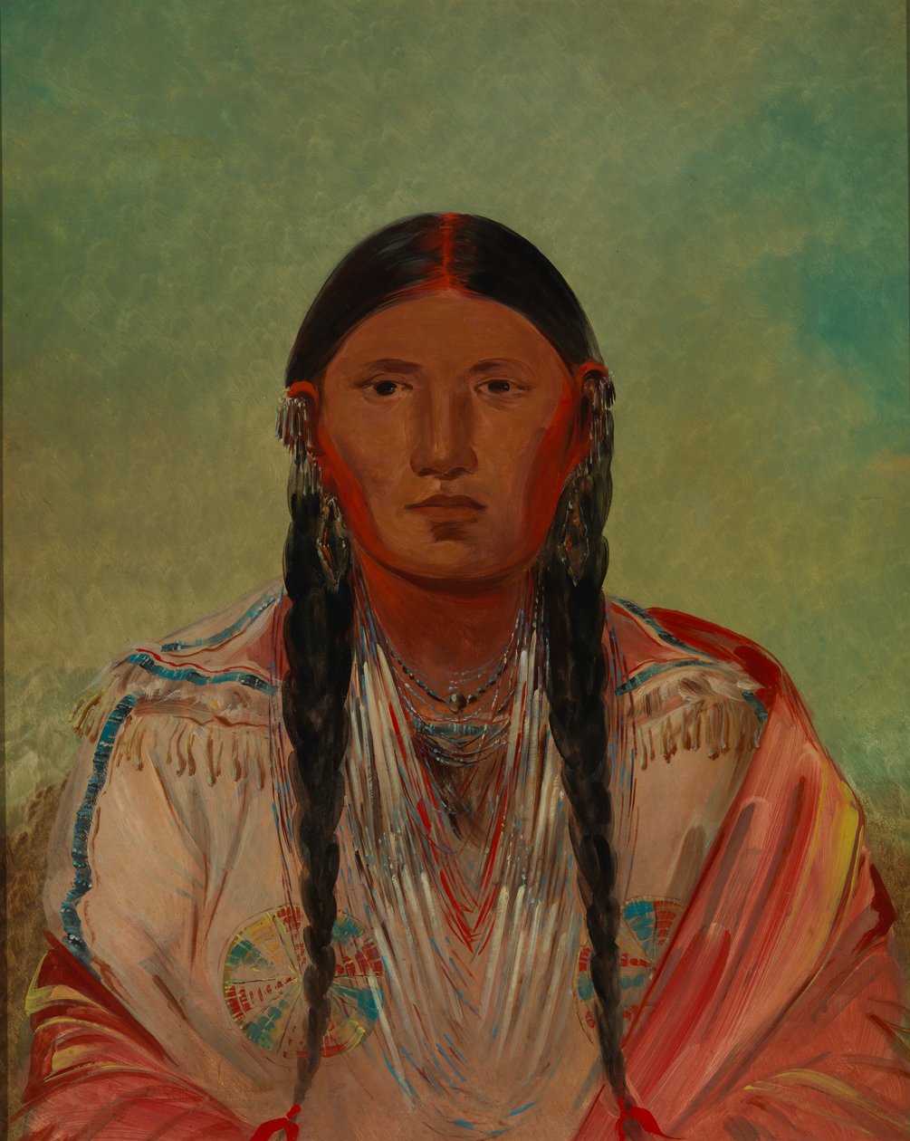 Ru-ton-wee-me, Galamb a szárnyon, 1844. alkotó: George Catlin