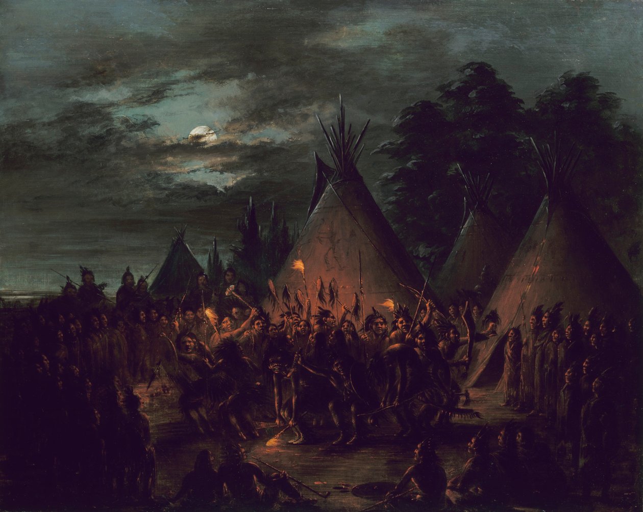 Fejbőr tánc, Sioux alkotó: George Catlin