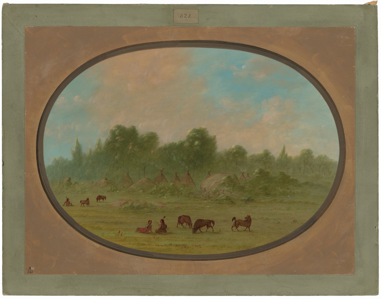 Tawahquena falu alkotó: George Catlin