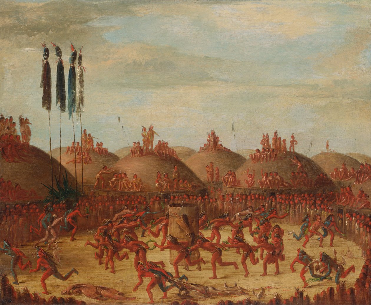 Az utolsó verseny, Mandan O-kee-pa szertartás alkotó: George Catlin