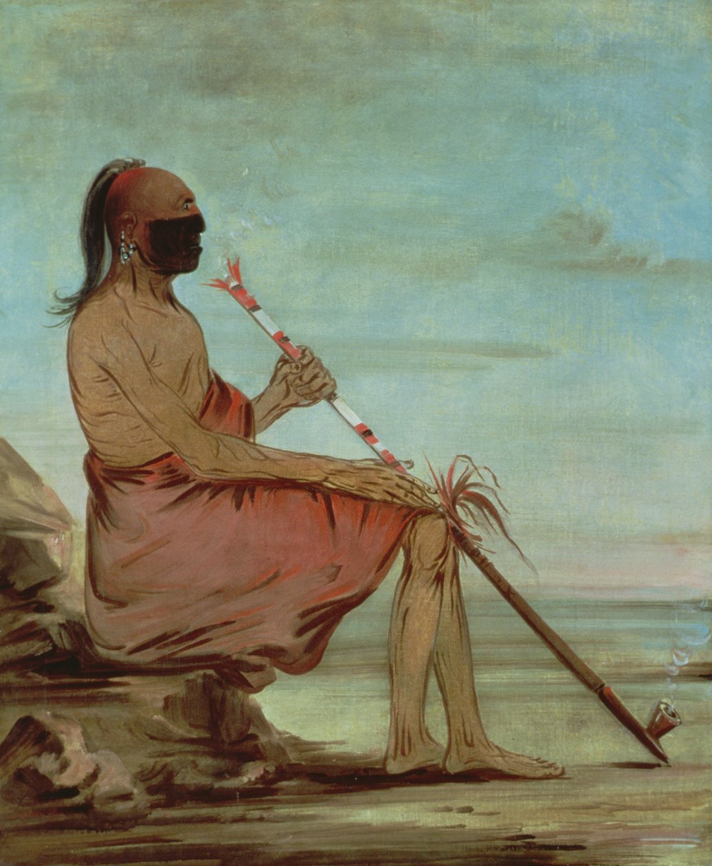 „The Owl”, 1832 körül (olaj, panel) alkotó: George Catlin