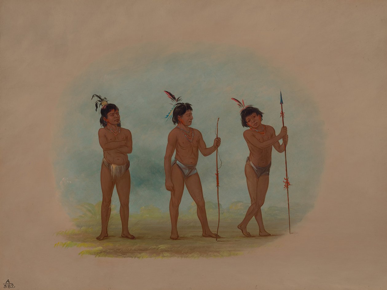 Három Auca Gyermek, 18541869. alkotó: George Catlin