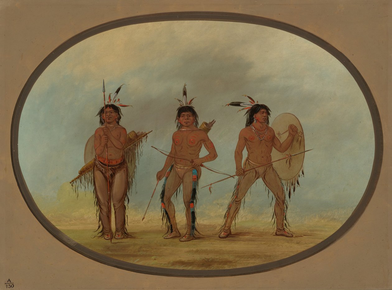 Három Cheyenne harcos, 18611869. alkotó: George Catlin