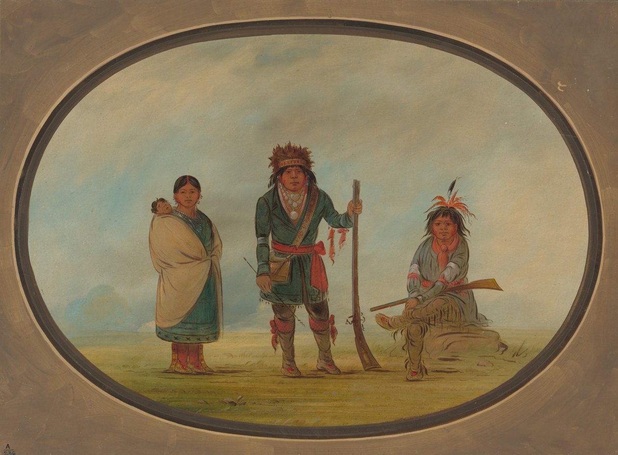 Három micmac indián, 18611869. alkotó: George Catlin