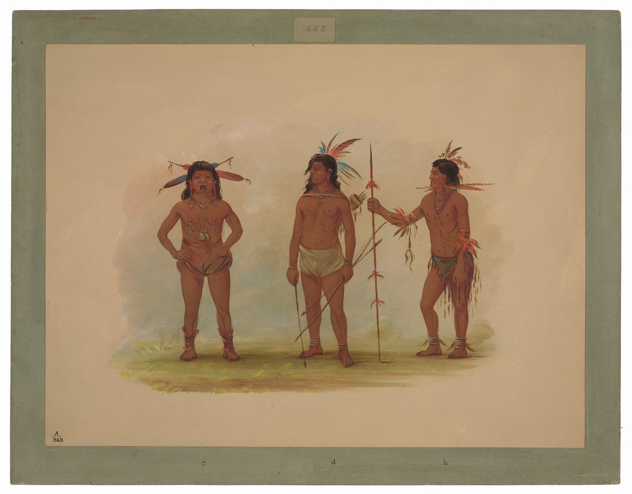 Három omaguai férfi alkotó: George Catlin