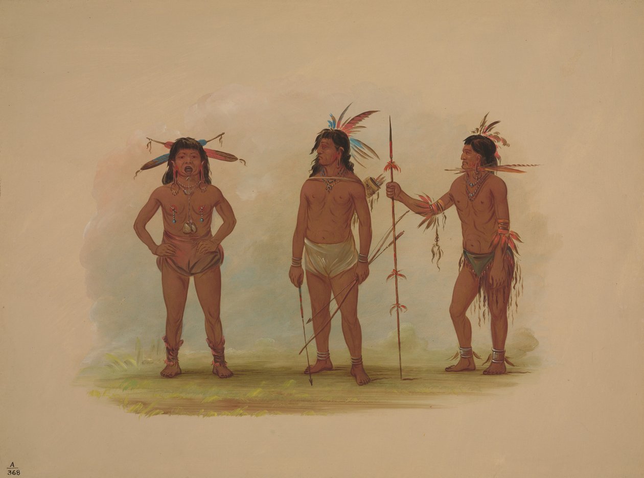 Három omaguai férfi, 18541869. alkotó: George Catlin