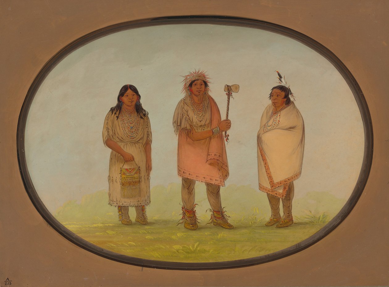 Három Piankeshaw indián, 18611869. alkotó: George Catlin