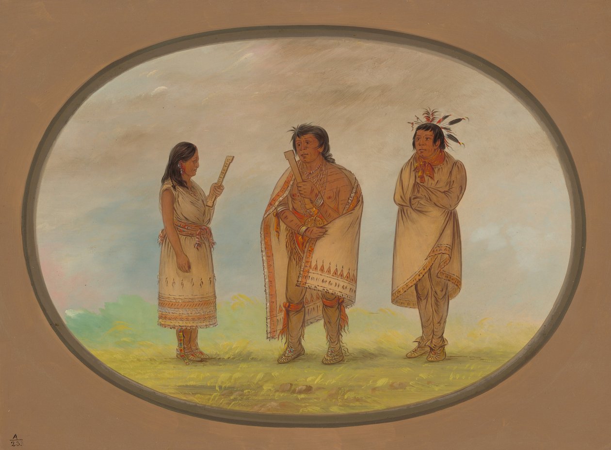 Három Pottawatomie indián, 18611869. alkotó: George Catlin