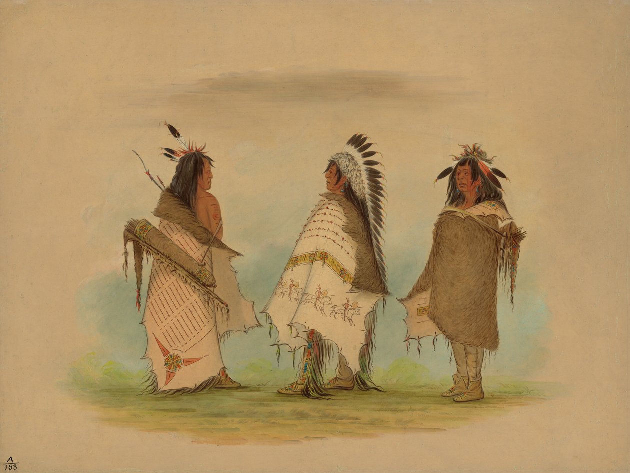 Három Shoshonee harcos, 1861. alkotó: George Catlin