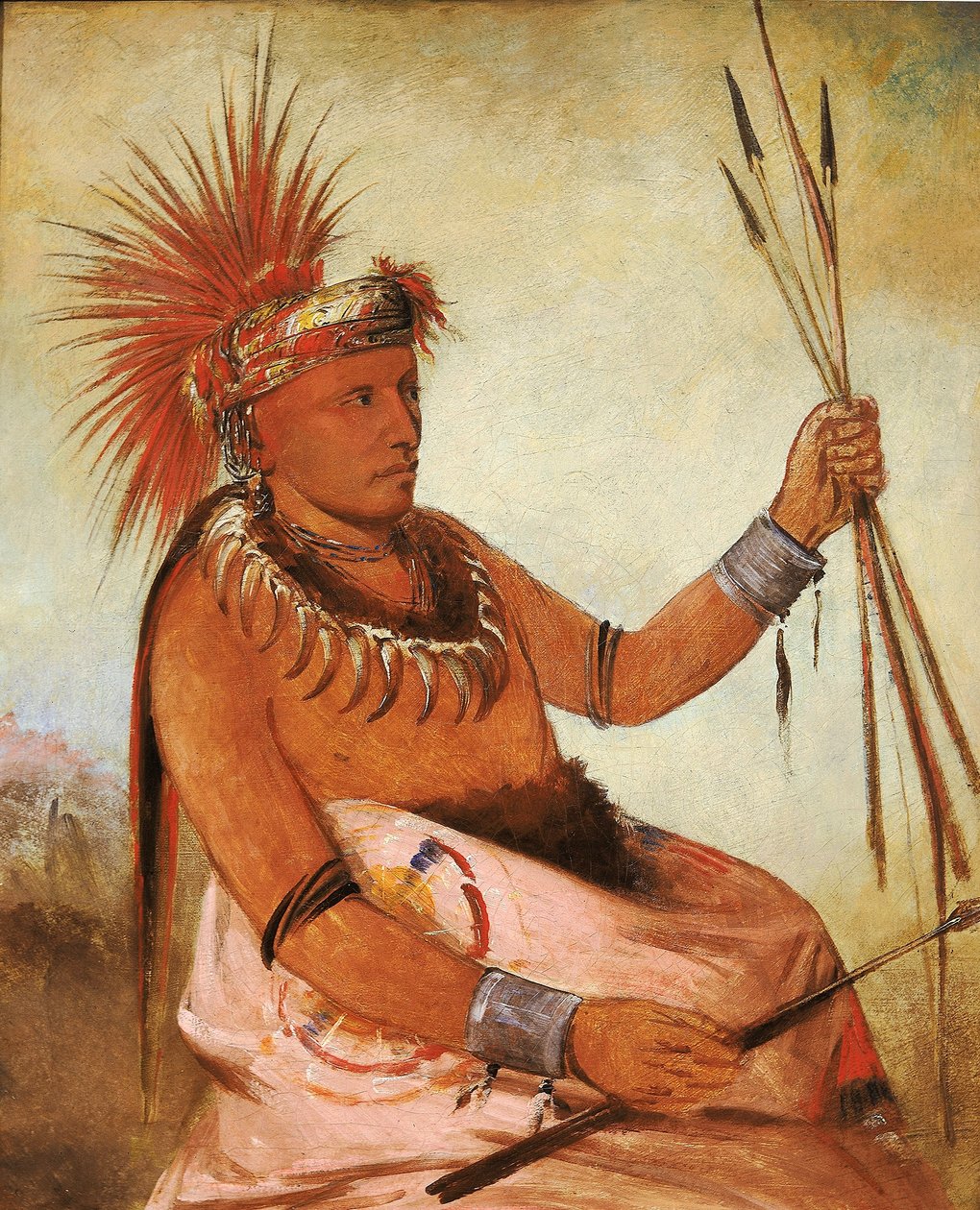 Wos-cóm-mun, Busy Man, a Brave alkotó: George Catlin