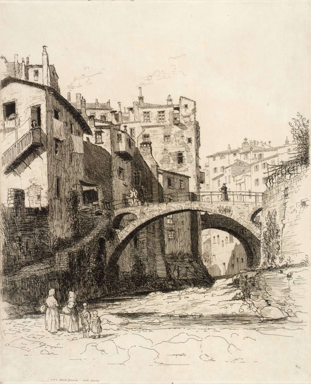 A két híd, San Remo alkotó: George Charles Aid