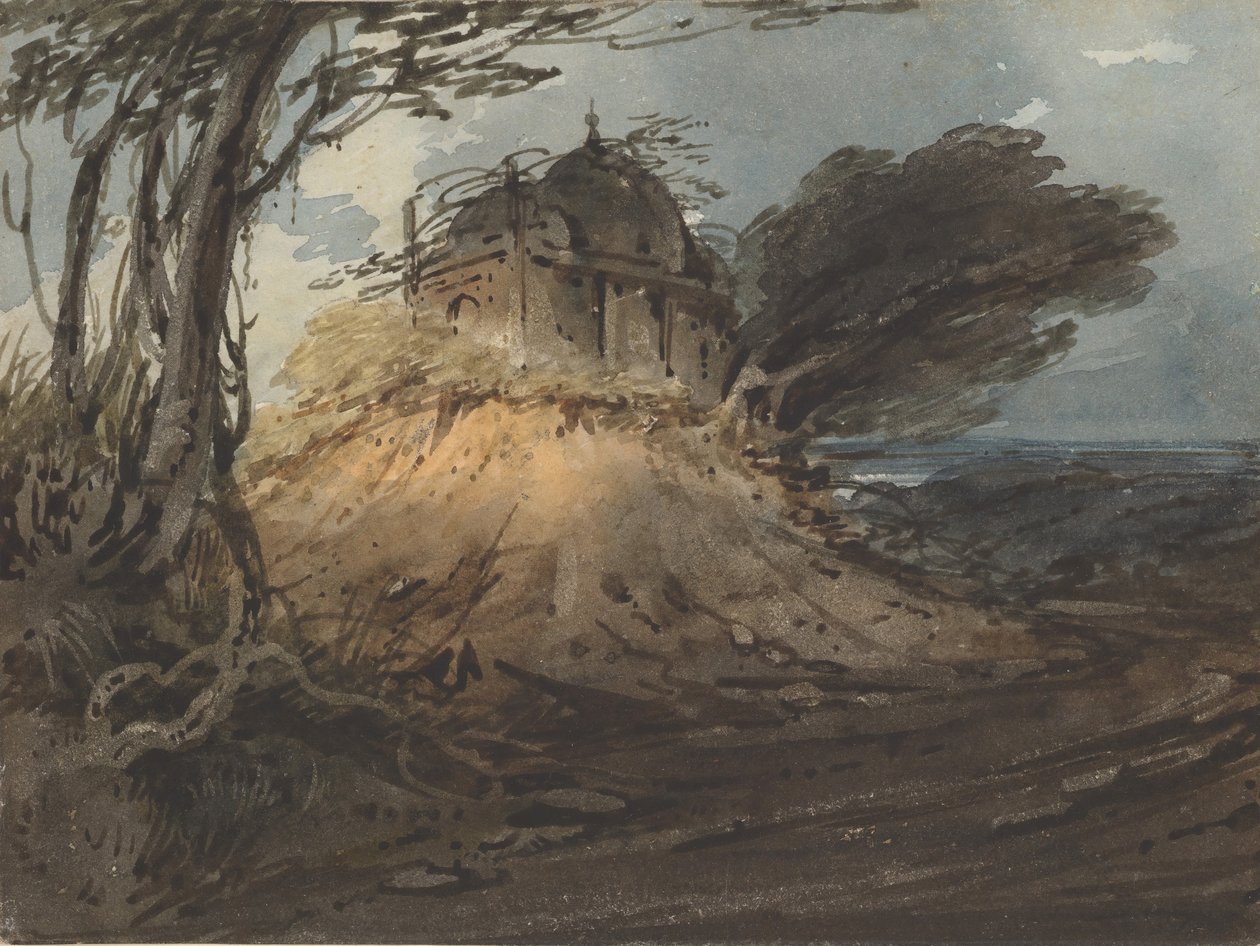 Indiai templom, kb. 1808-12. alkotó: George Chinnery
