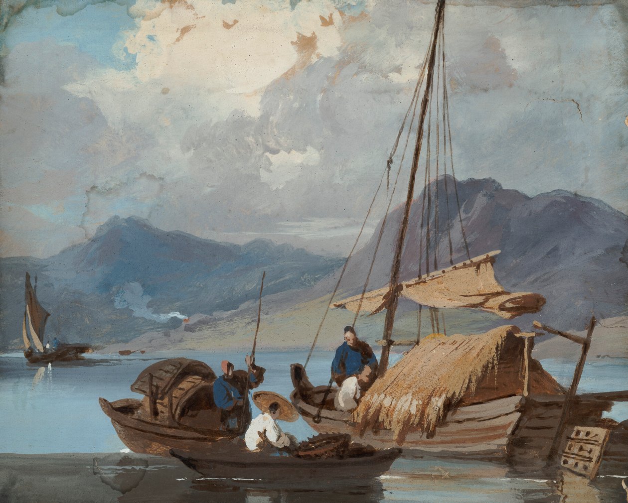 Tanka hajó Makaó előtt alkotó: George Chinnery