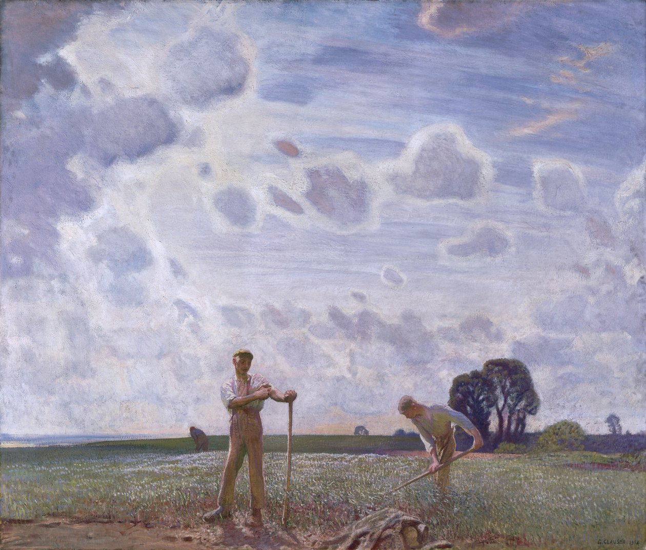 „A mezőkön júniusban”, 1914 alkotó: George Clausen