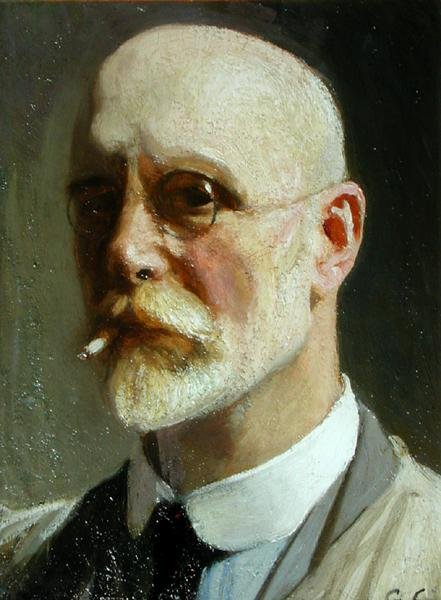 Önarckép cigarettával alkotó: George Clausen