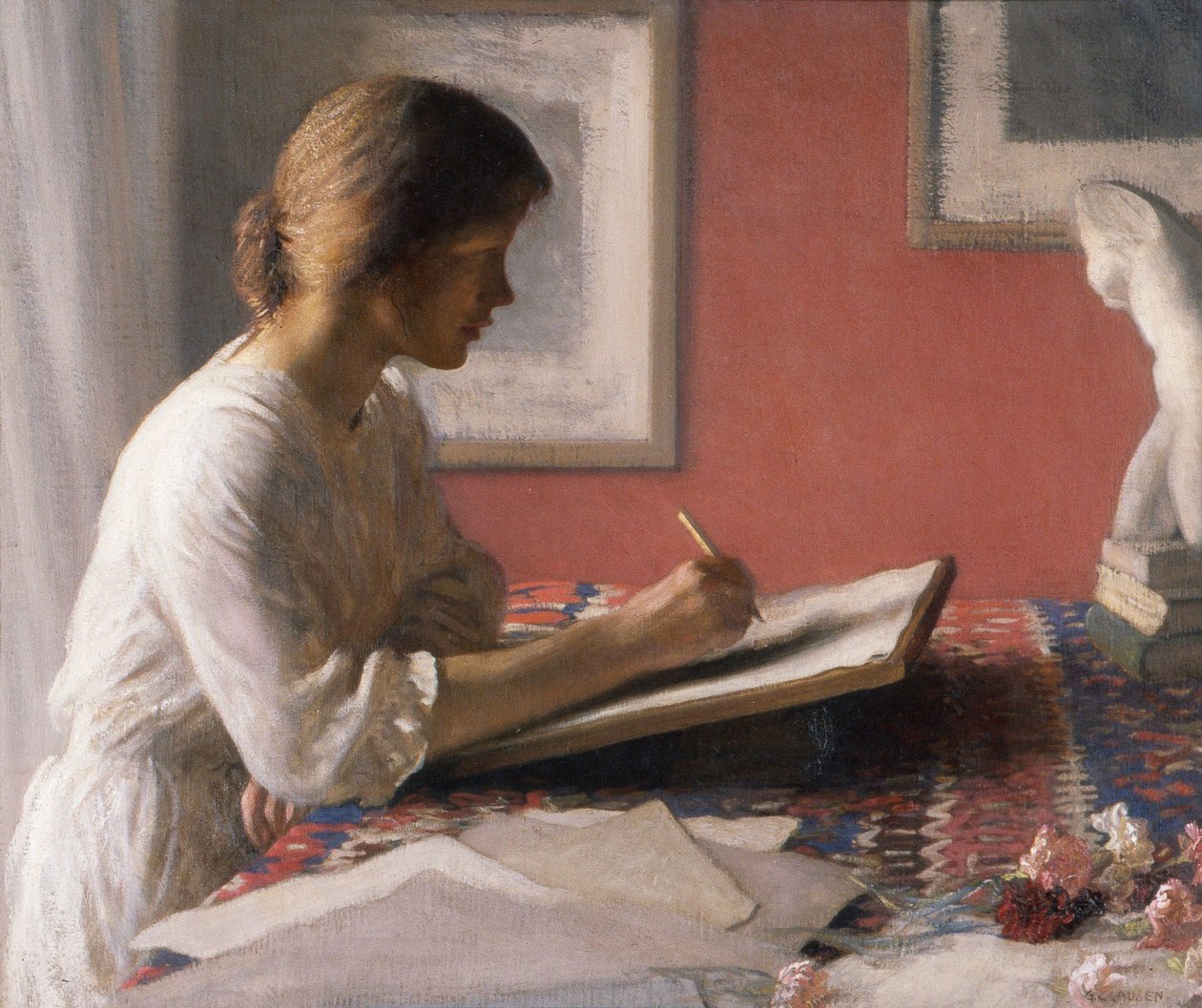 A diák, 1908 körül (olaj, vászon) alkotó: George Clausen