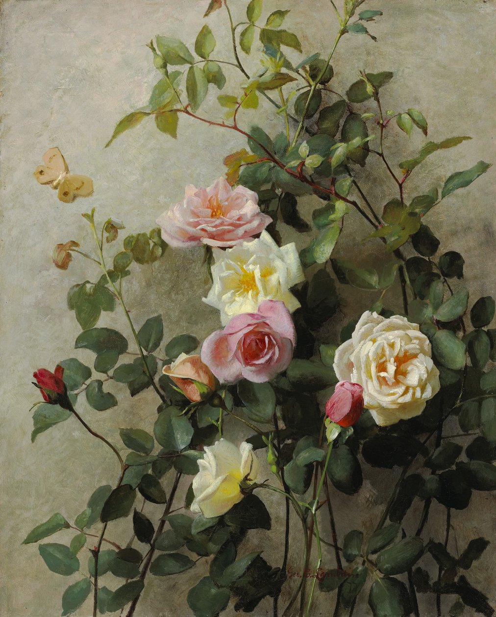 Rózsák a falon, 1877 alkotó: George Cochran Lambdin