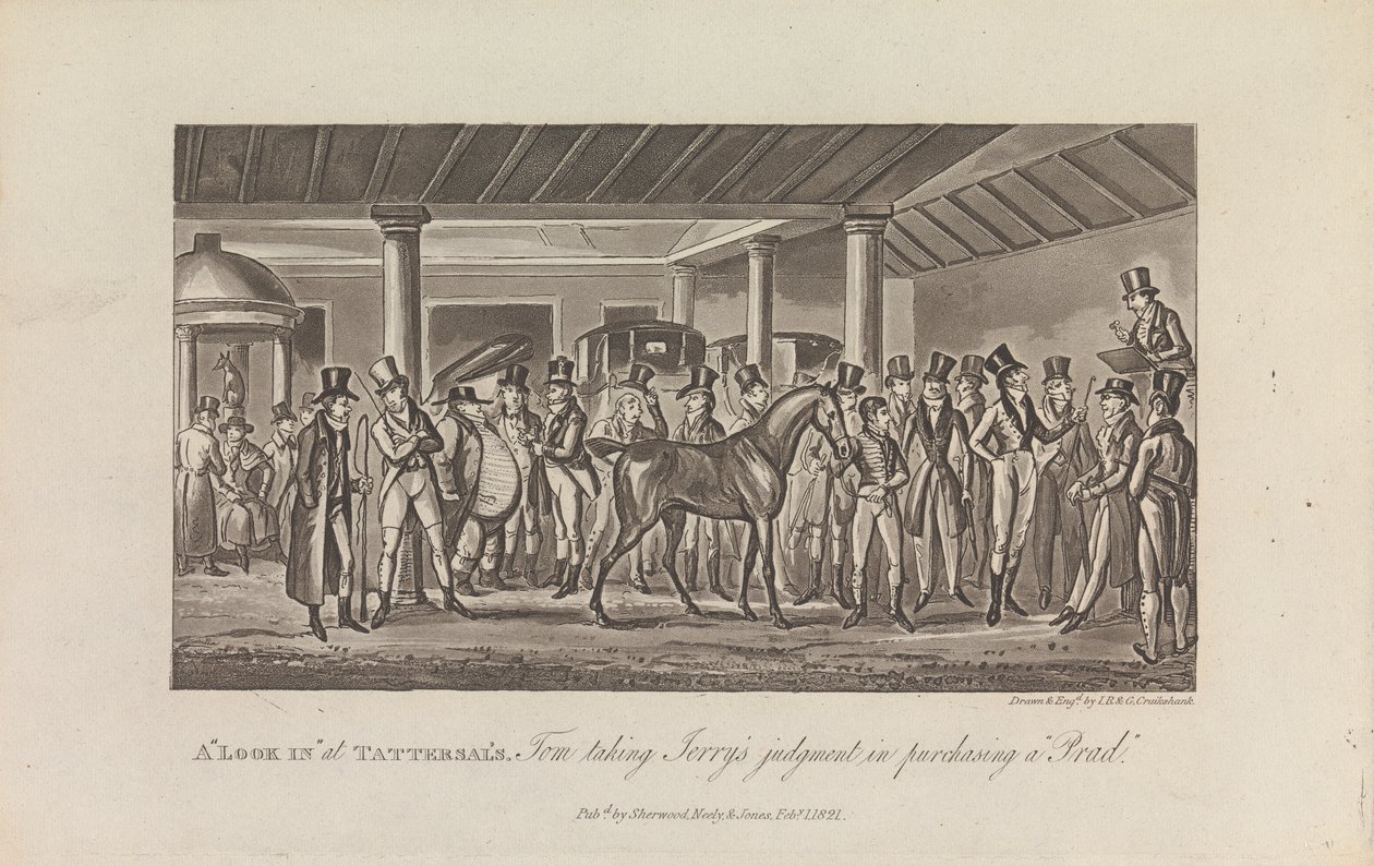 Betekintés a Tattersal-ba alkotó: George Cruikshank