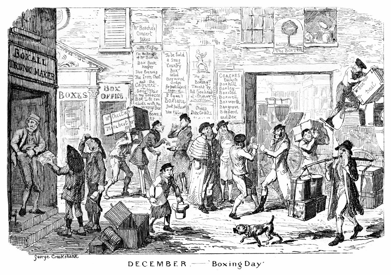 December - Boxing Day, 19. század. alkotó: George Cruikshank