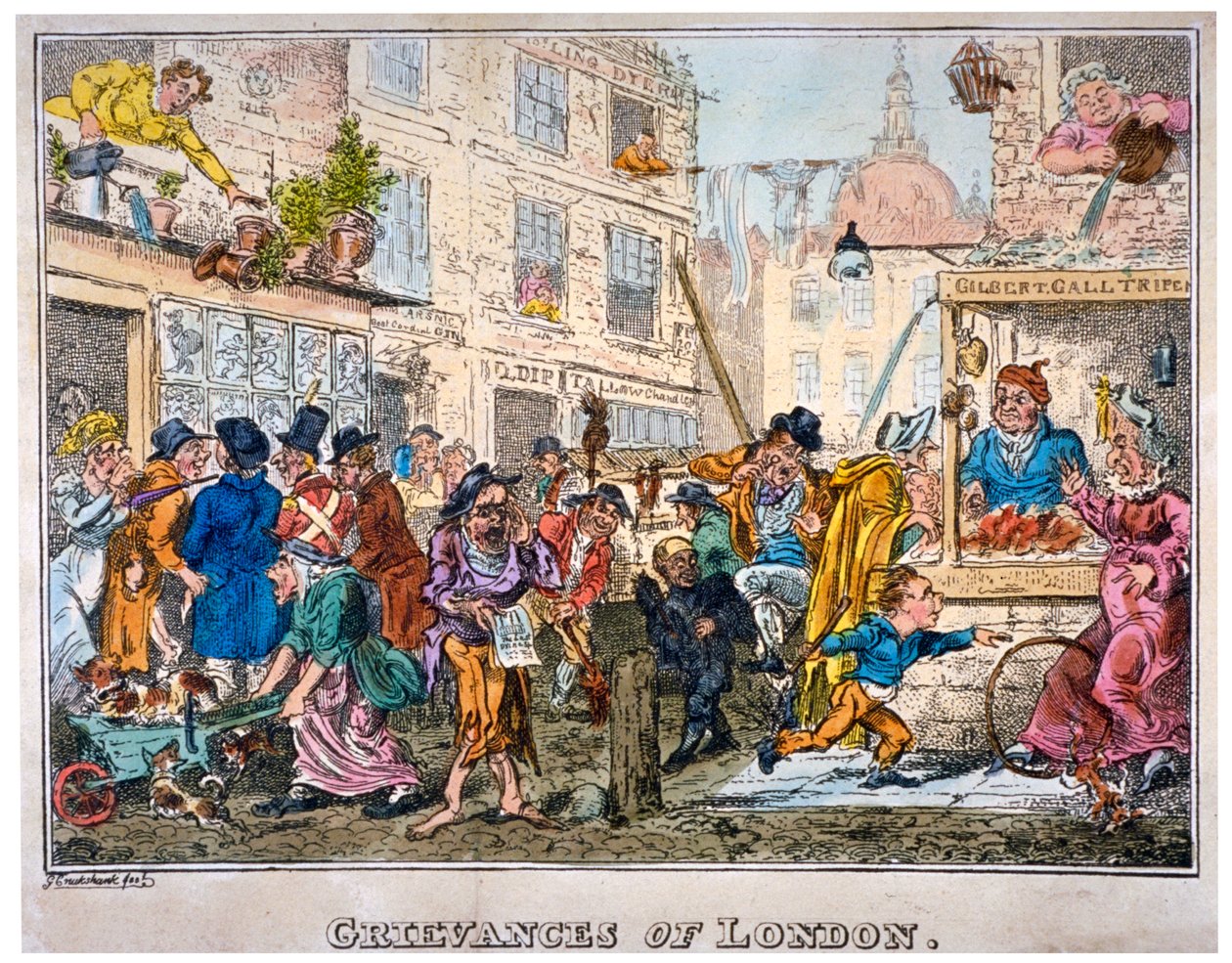 „London panaszai”, 1812. alkotó: George Cruikshank