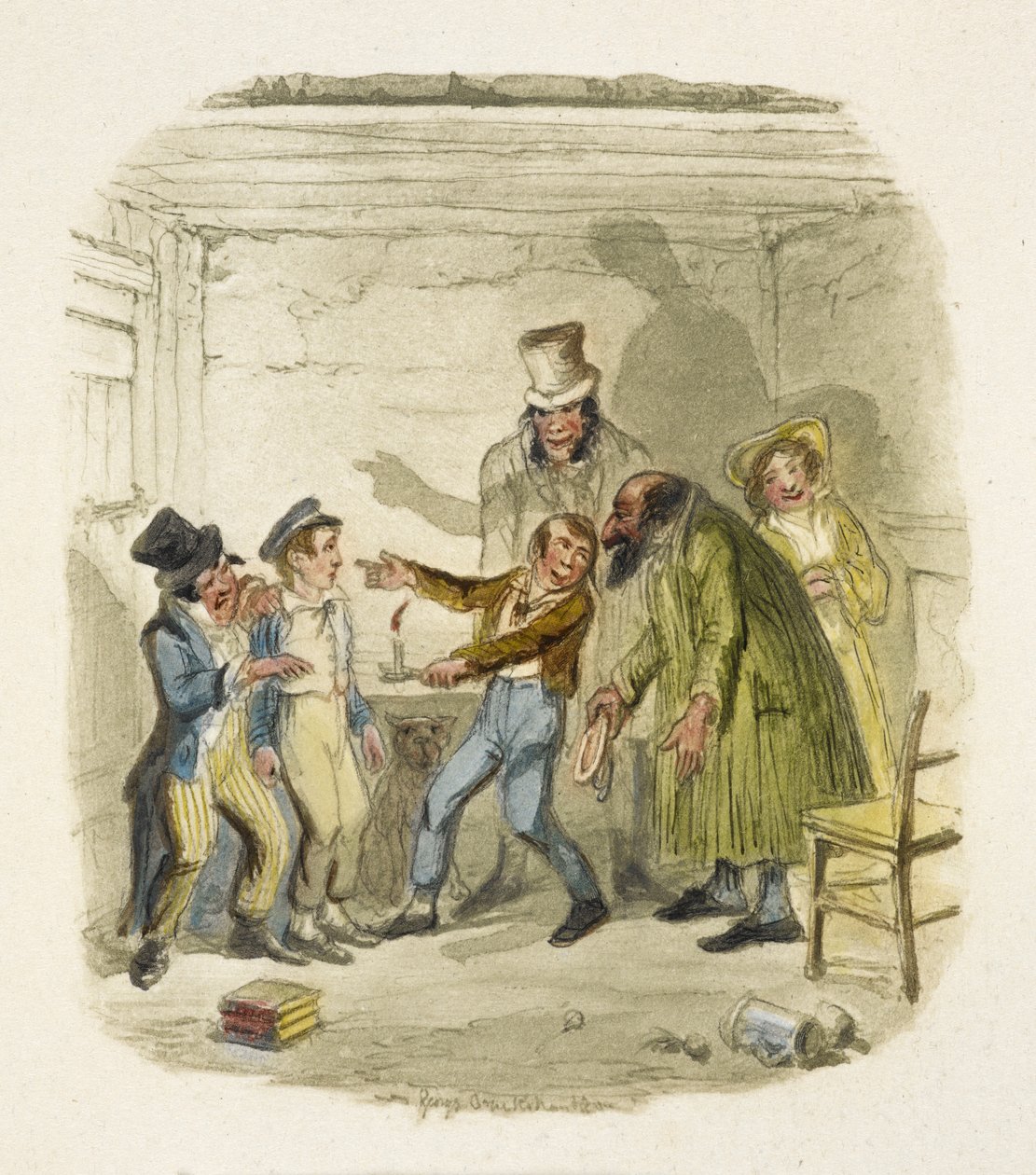 Illusztráció a "Twist Olivérhez" alkotó: George Cruikshank