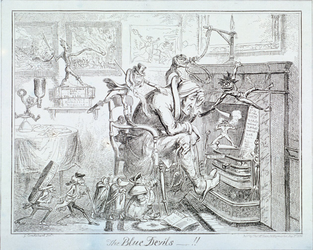 "A kék ördögök", 1835 alkotó: George Cruikshank