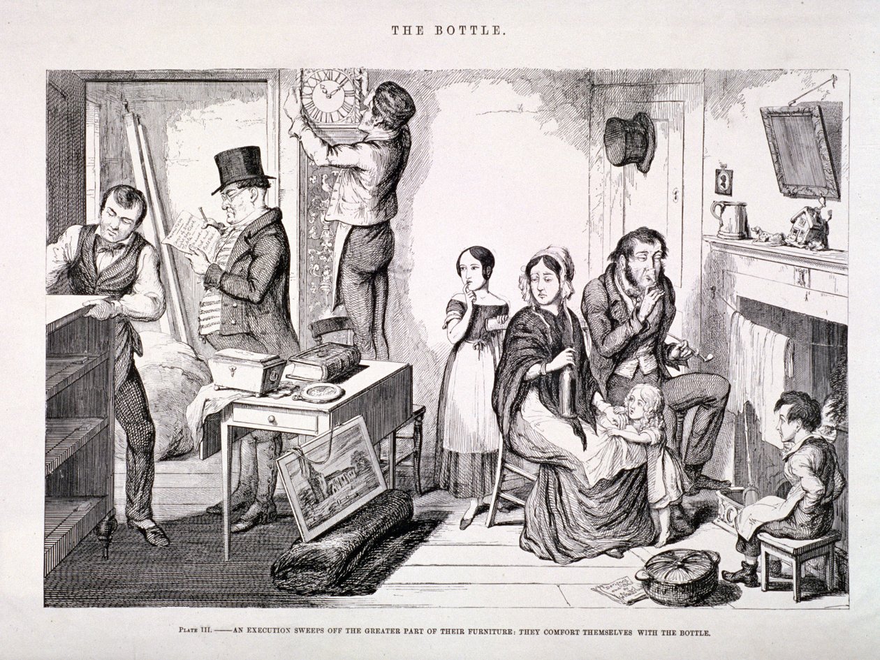 "The Bottle", 1847 alkotó: George Cruikshank