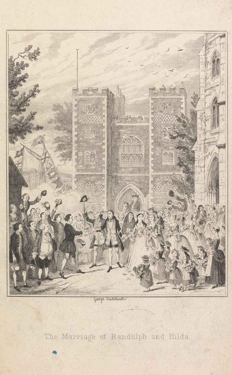 Randolph és Hilda házassága alkotó: George Cruikshank