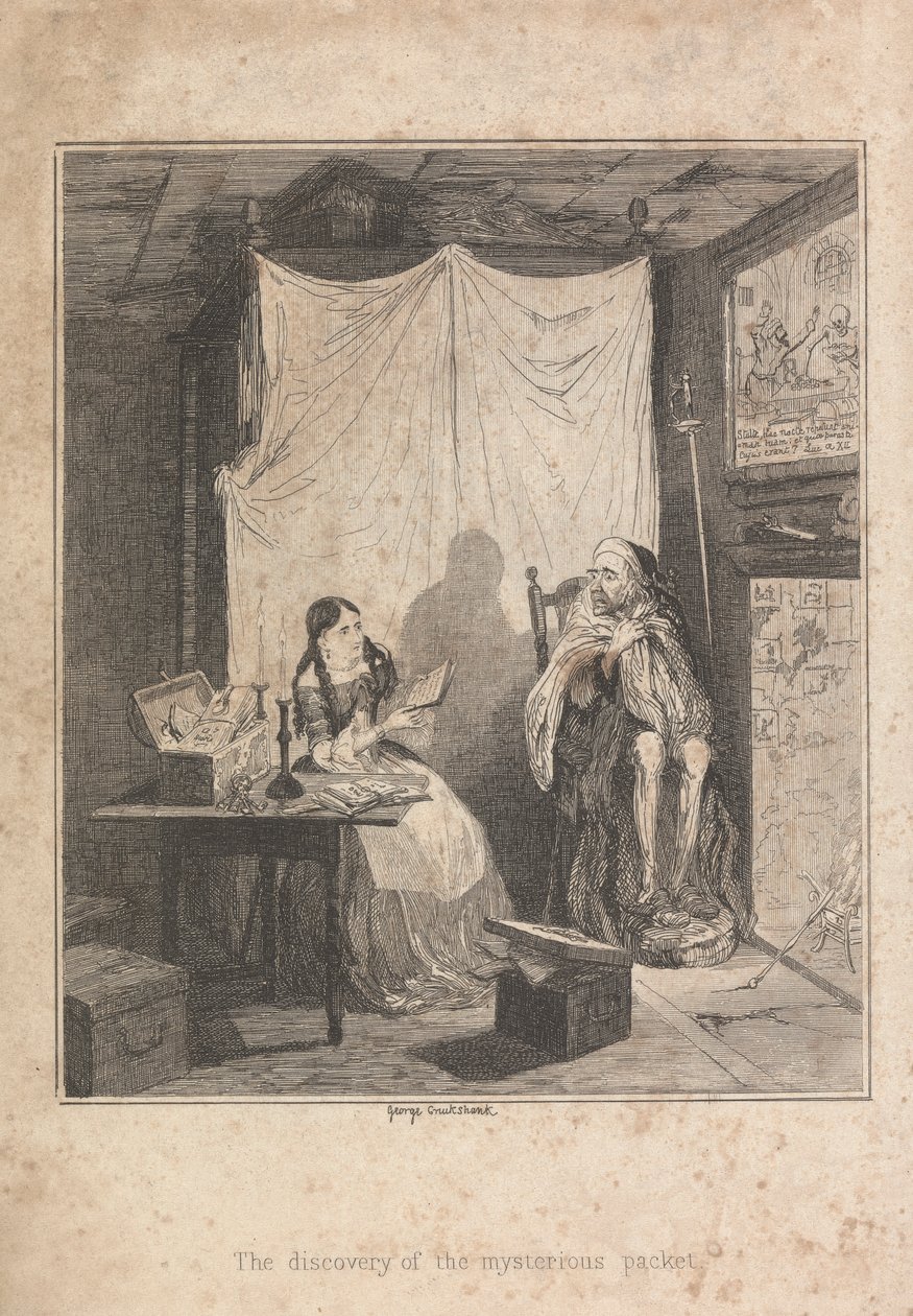 A titokzatos csomag felfedezése alkotó: George Cruikshank