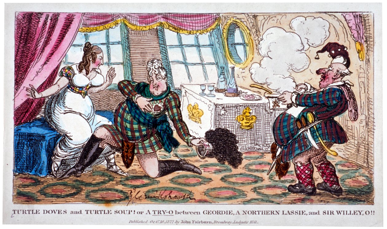 "Turtle galamb és teknős leves!!", 1822. alkotó: George Cruikshank