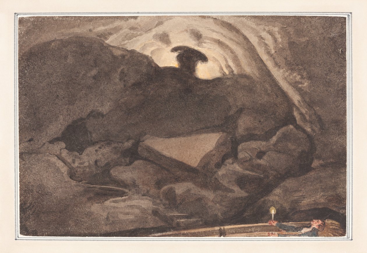 Jelenet egy barlangban alkotó: George Cumberland