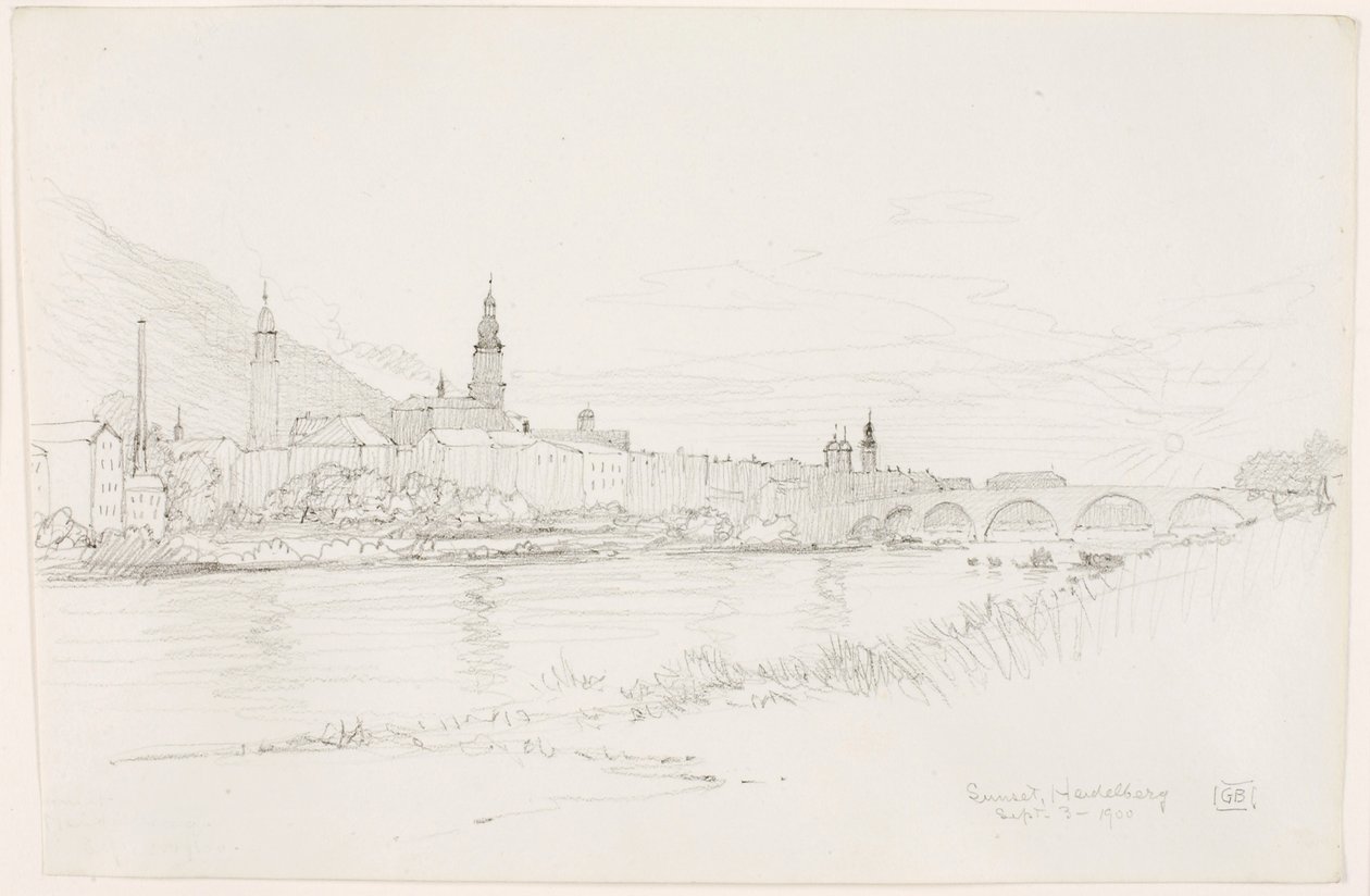 Naplemente, Heidelberg alkotó: George Elbert Burr
