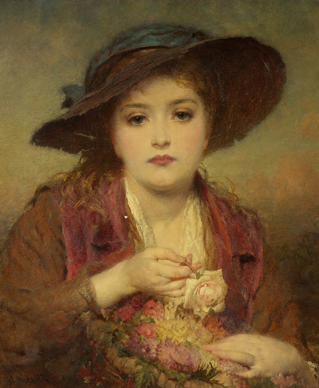 A Viráglány alkotó: George Elgar Hicks
