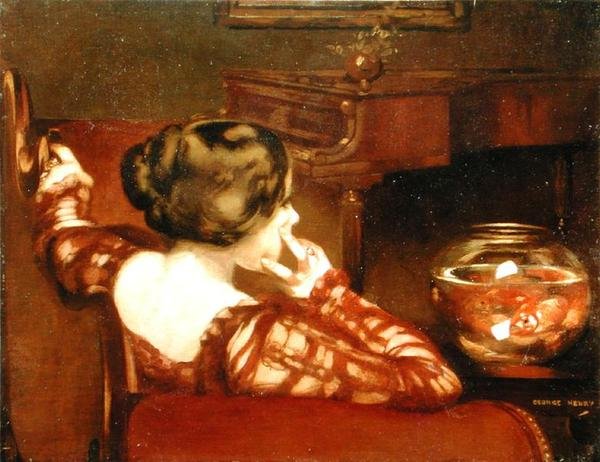 Töprengő (olaj, vászon) alkotó: George F. Henry
