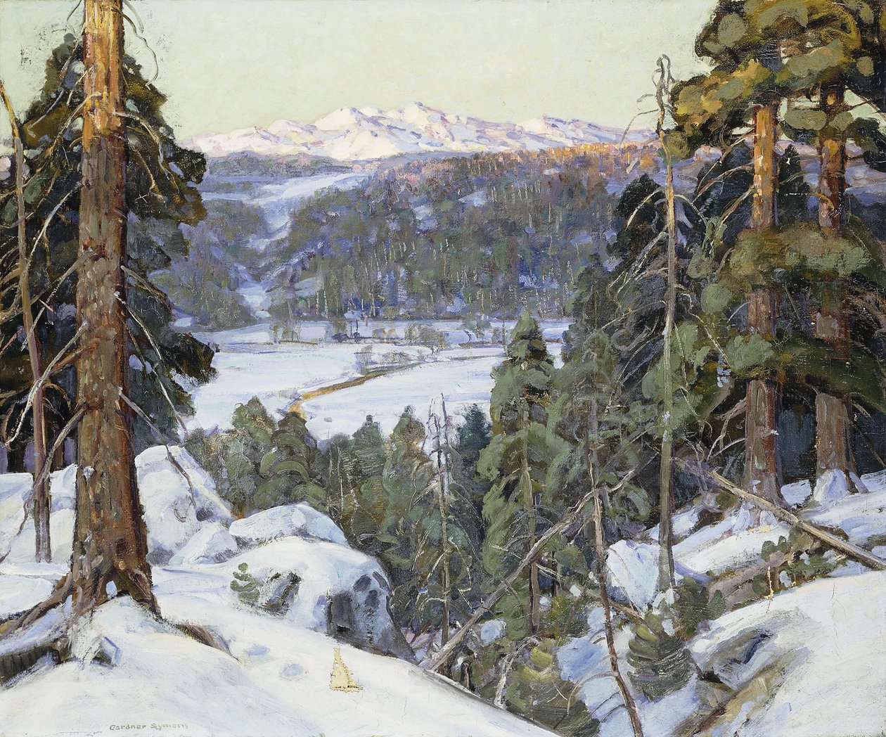 Fenyők télen alkotó: George Gardner Symons