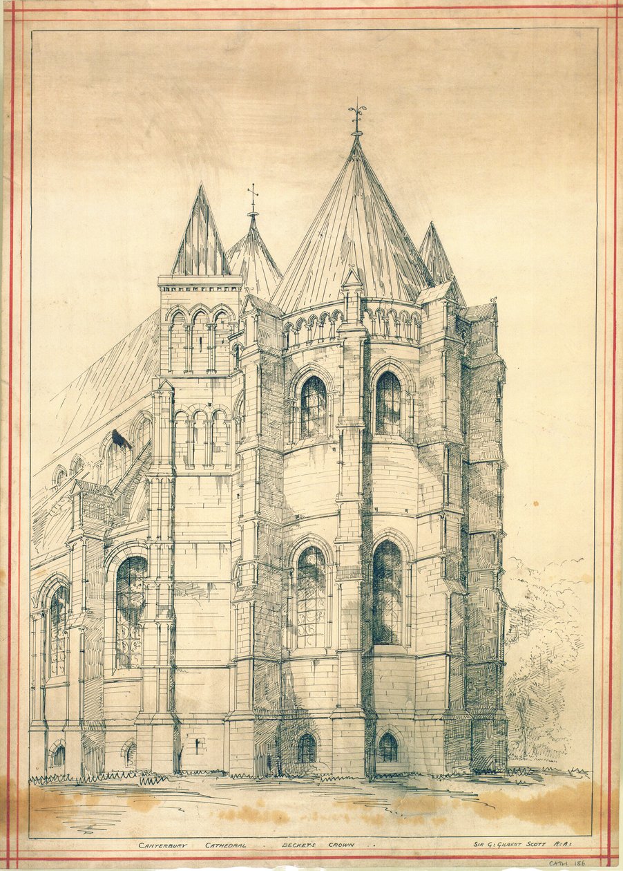 Vázlat, 1860 körül (papír) alkotó: George Gilbert Scott