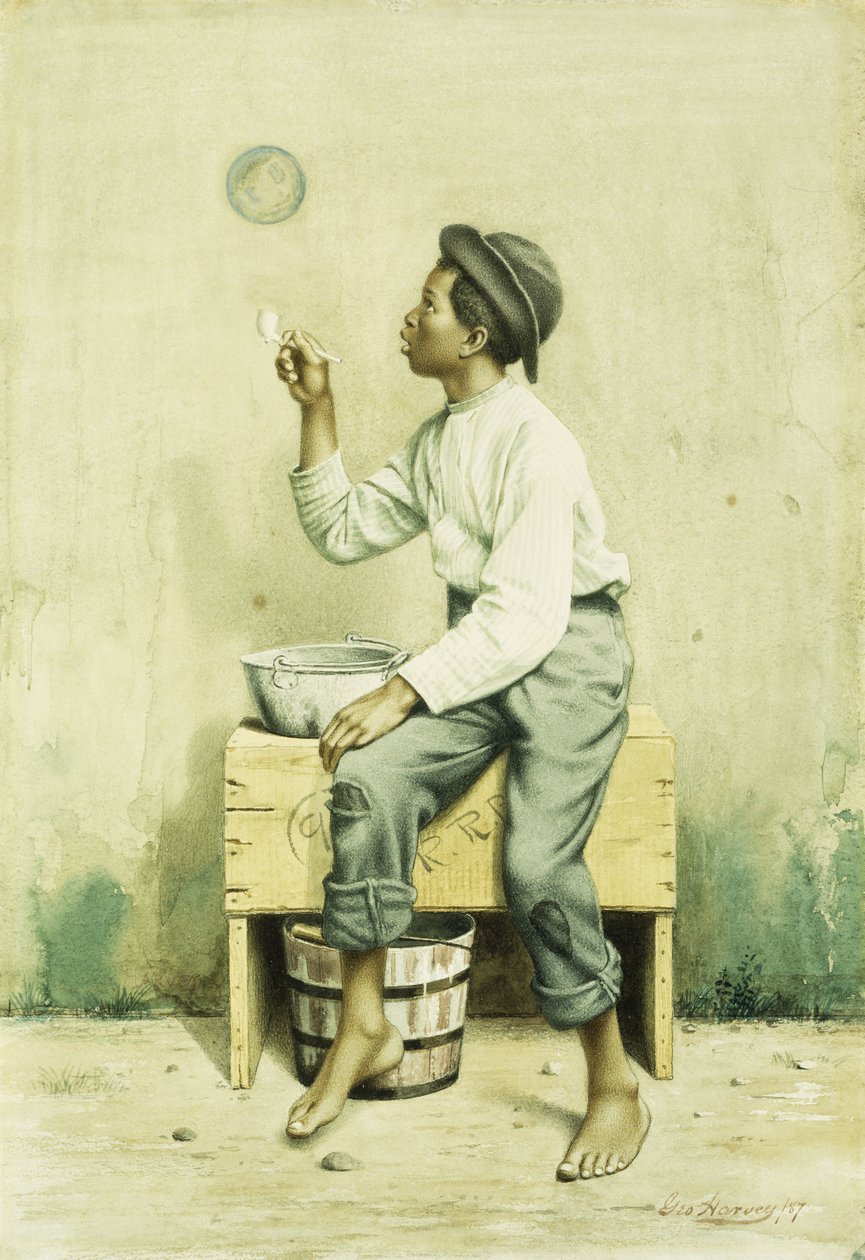 Fekete fiú buborékokat fúj, 1887 alkotó: George Harvey