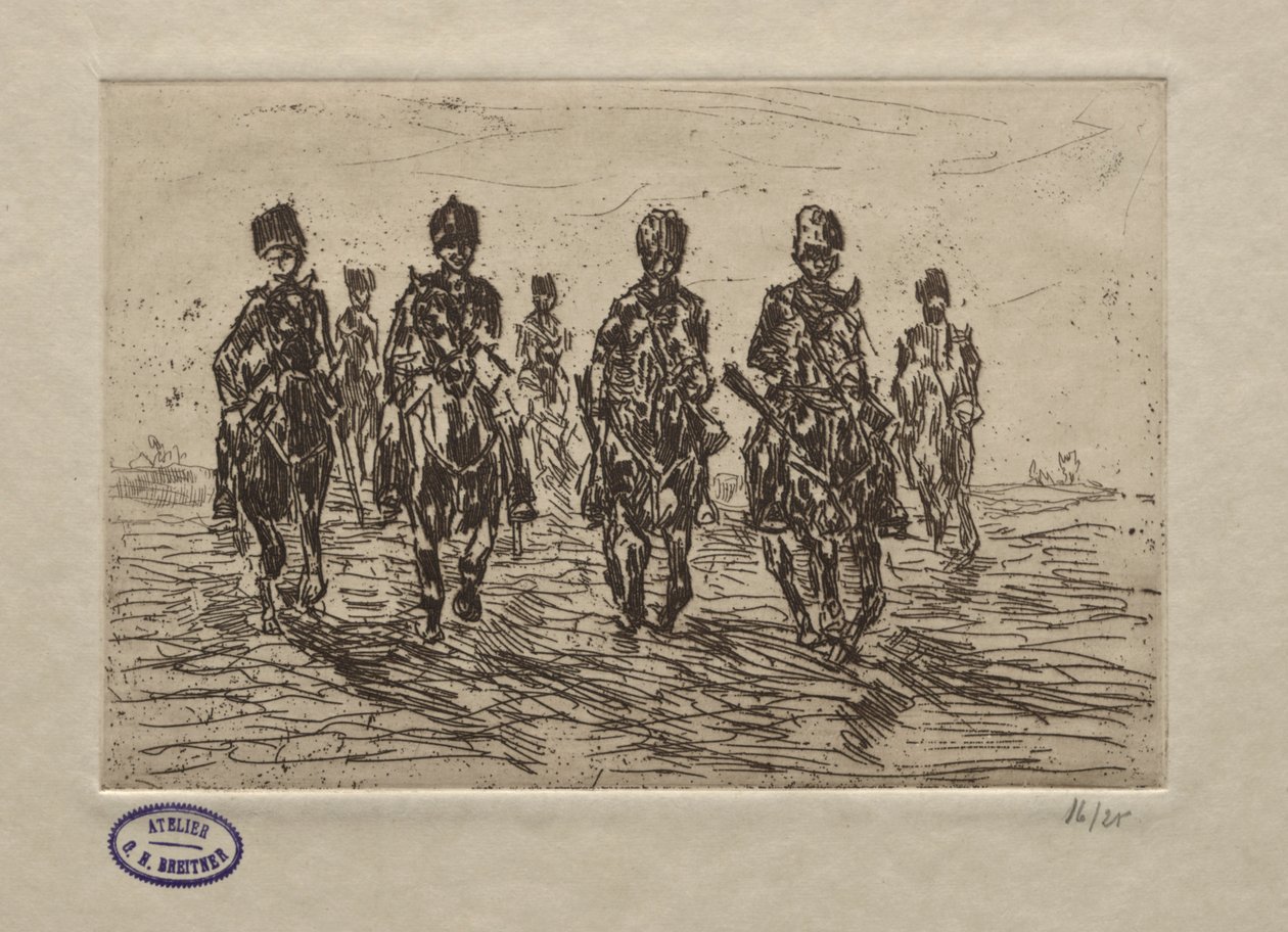 Lovassági jelenet alkotó: George Hendrik Breitner