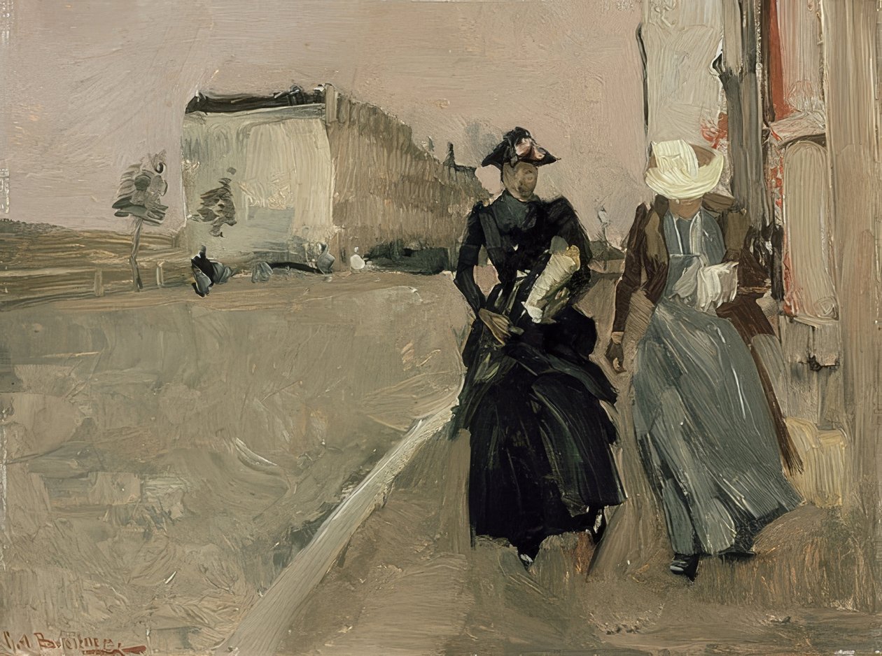 Széllökés. 1900 körül alkotó: George Hendrik Breitner