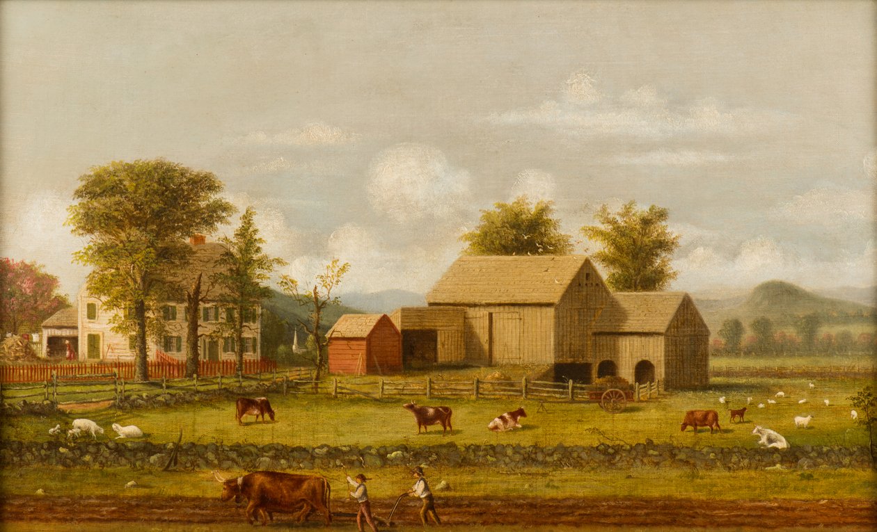 Nyári farm jelenet alkotó: George Henry Durrie