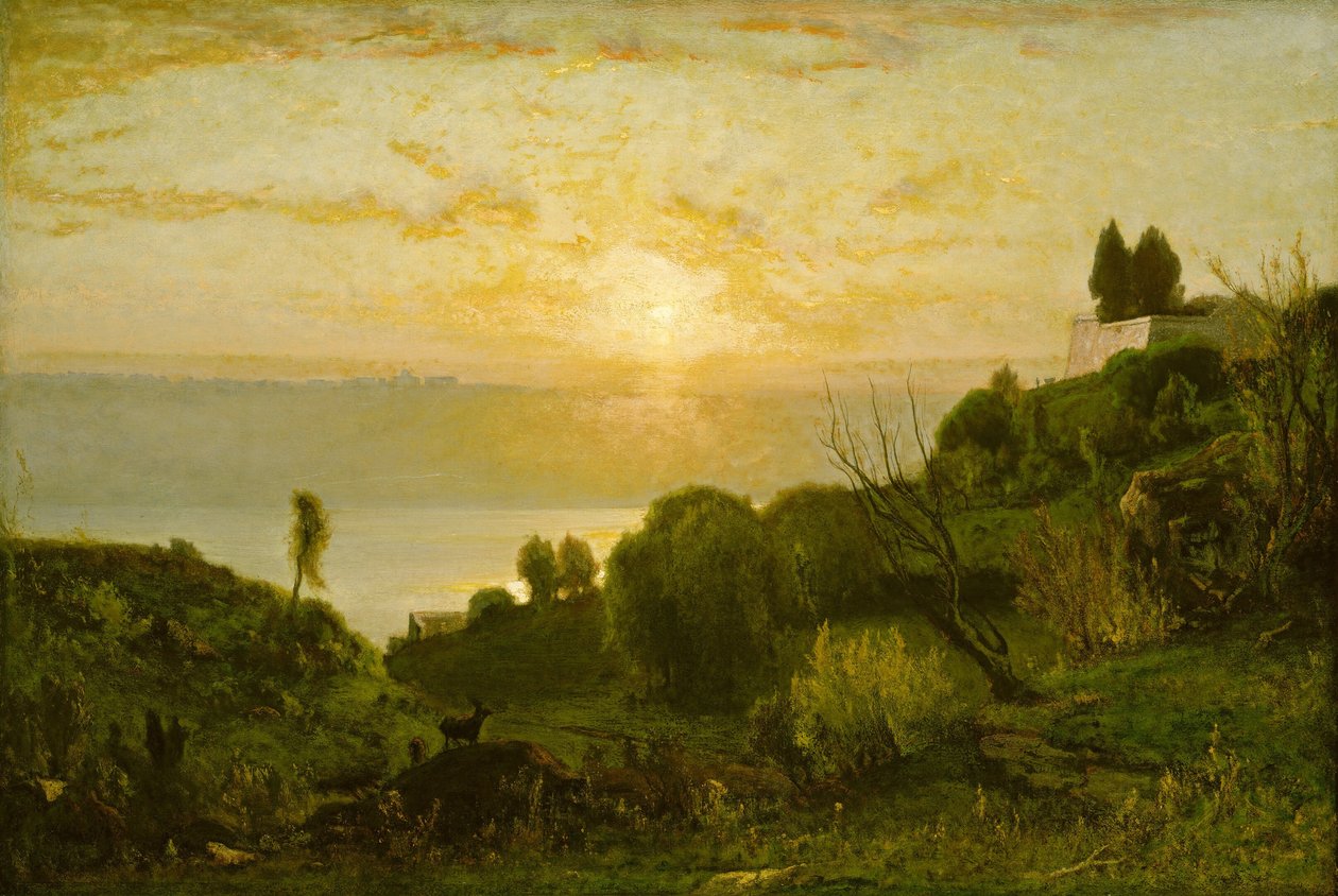 Albano-tó, naplemente, kb. 1874. alkotó: George Inness