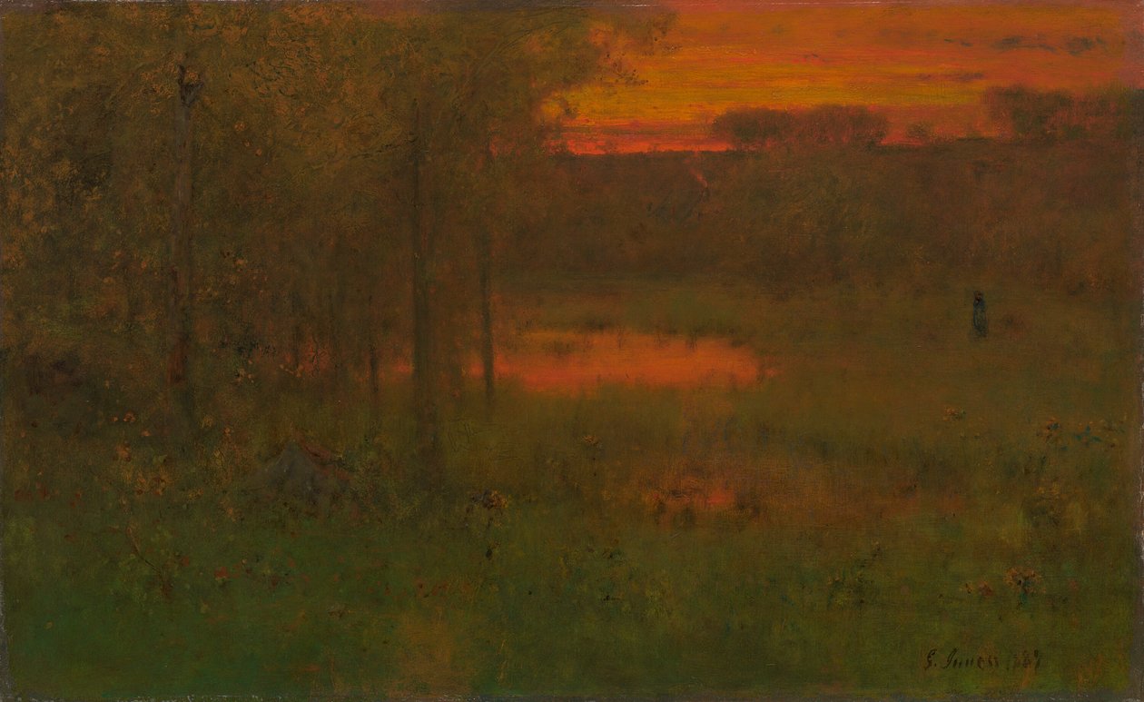 Táj, naplemente, 188789. alkotó: George Inness
