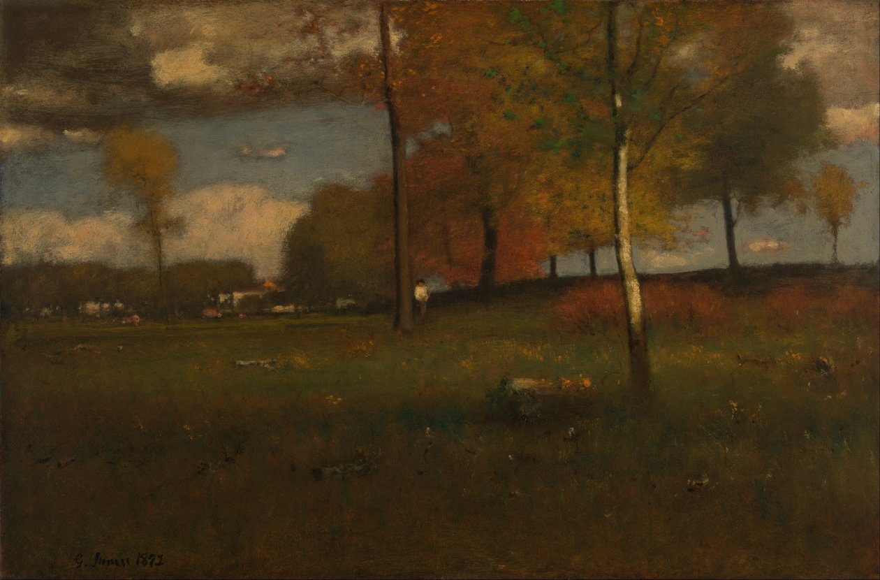 A falu közelében, október alkotó: George Inness