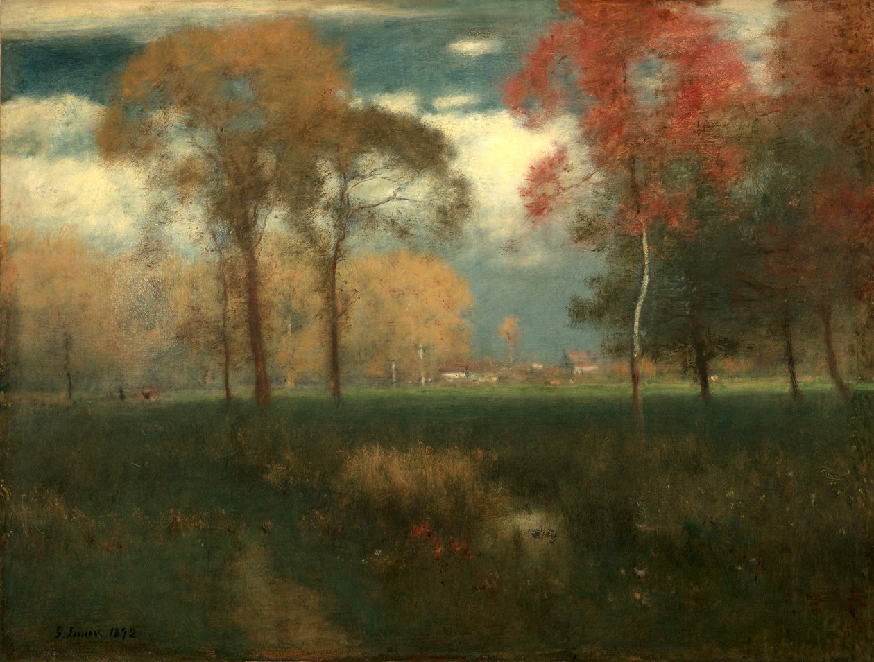 Napsütéses őszi nap, 1892. alkotó: George Inness