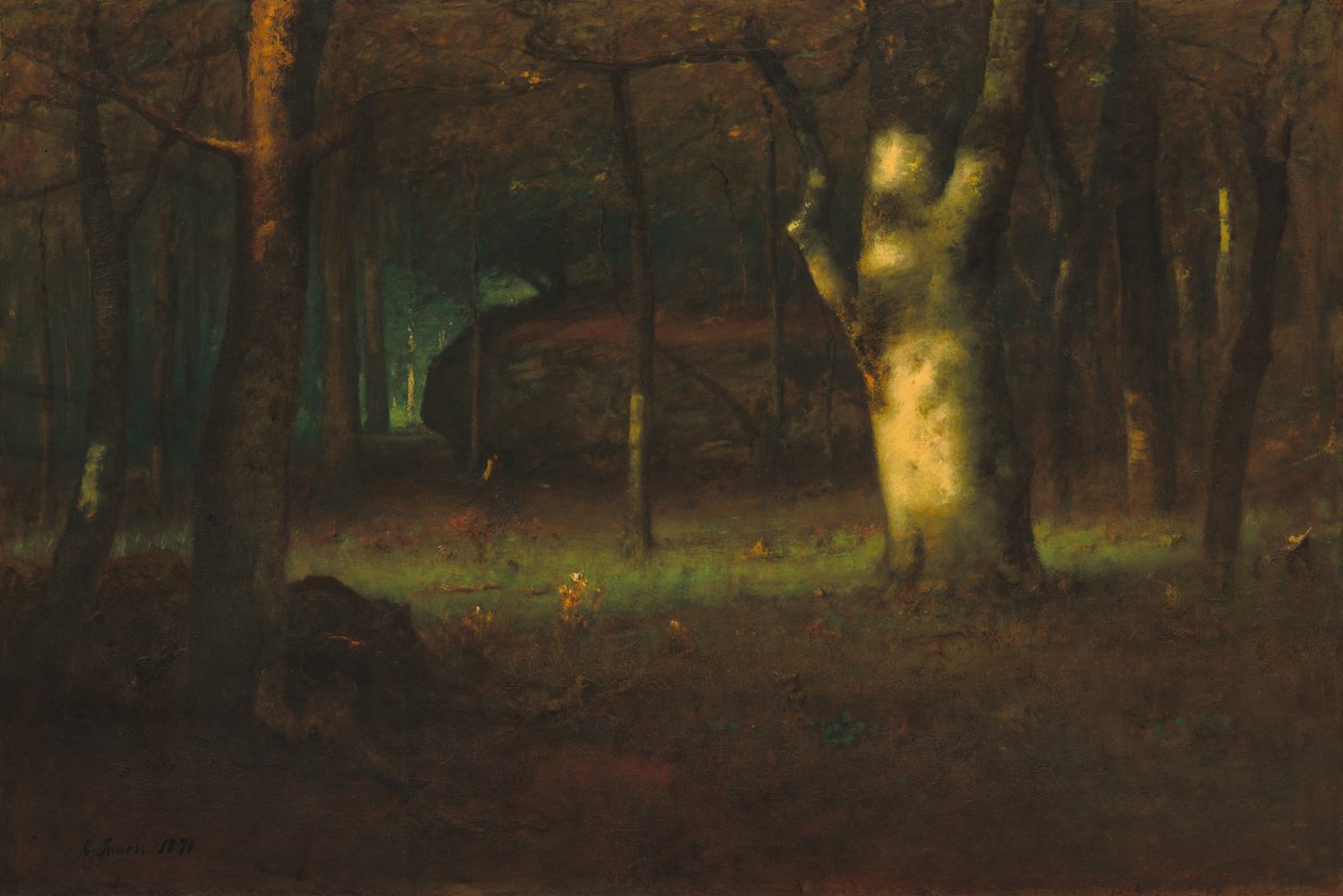 Naplemente az erdőben, 1891. alkotó: George Inness