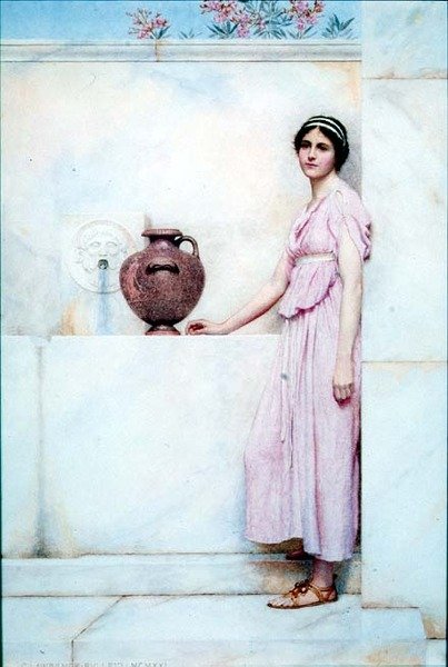 A szökőkútnál alkotó: George Lawrence Bulleid